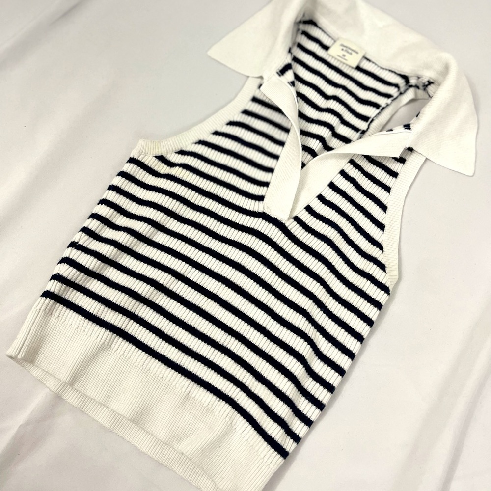 Abercrombie and Fitch Stripe Collard Tank